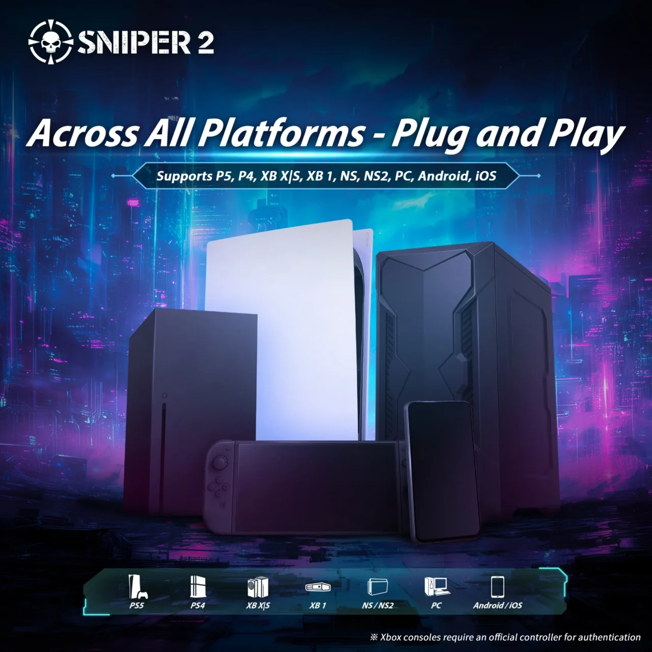 PS5、PS4、Xbox、Switch、PC、モバイルに対応したプラットフォーム接続図