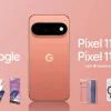 Pixel 11シリーズのスマートフォンと対応アクセサリー製品の集合イメージ