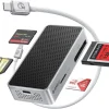 カードリーダー本体とCFexpress、SD、microSDカード、接続ケーブル