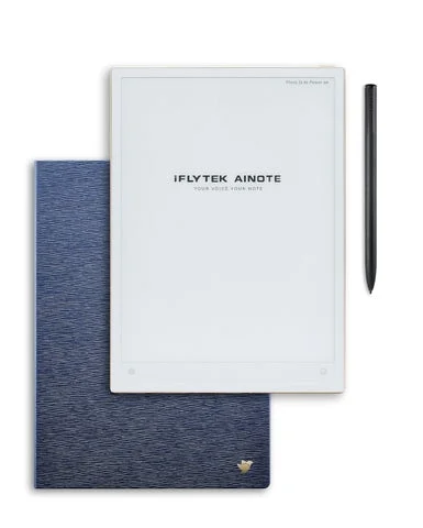 iFLYTEK AINOTE 2本体と専用スタイラスペン、ネイビーの保護カバー