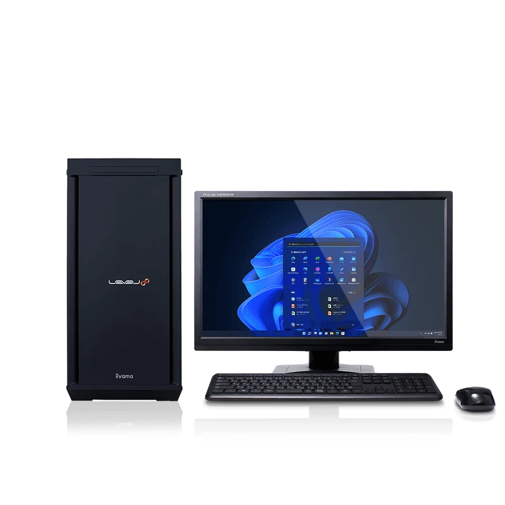 デスクトップPC本体、モニター、キーボード、マウスのセット