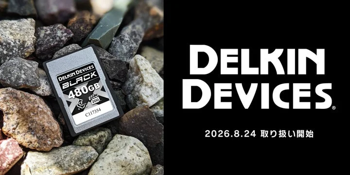 Delkin DevicesのロゴとBLACKシリーズのメモリーカード