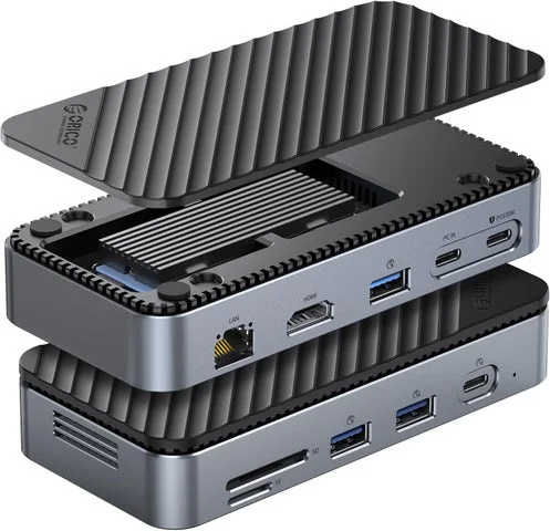 M.2 SSDを装着できる10-in-1多機能ドッキングステーションの全体像
