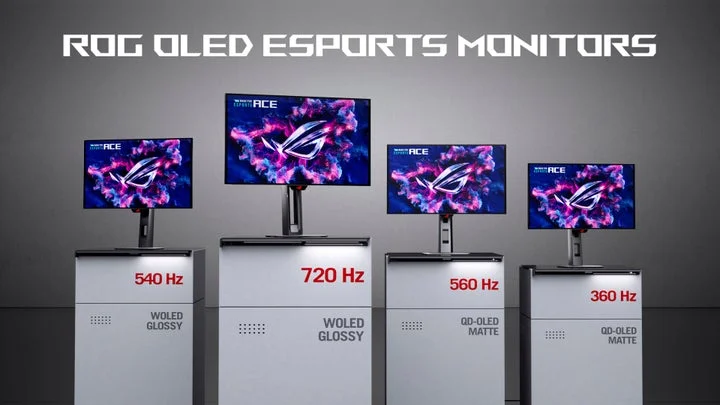 ROG OLEDゲーミングモニター4モデルのラインナップとそれぞれの仕様