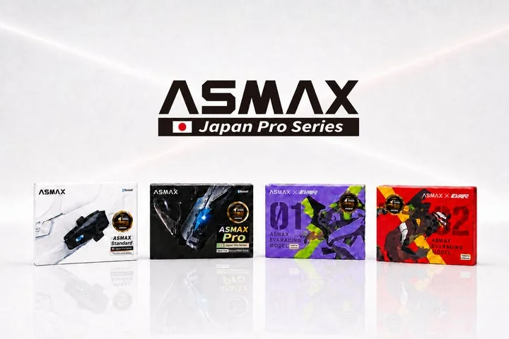 ASMAX Japan Pro Seriesの3モデルとブランドロゴの集合写真