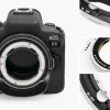 キヤノンEOS R6カメラに装着されたMegadap M2RF電子マウントアダプター