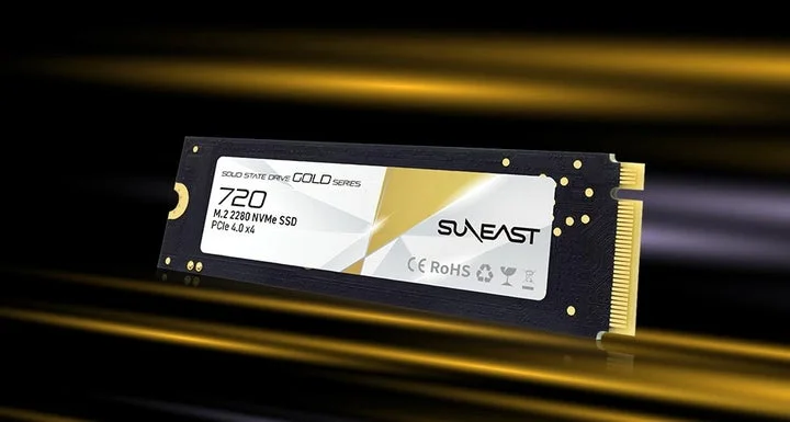 SUNEASTブランドのM.2 2280 NVMe SSD「GOLD SERIES 720」本体の製
