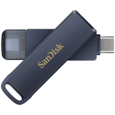 LightningとUSB-Cのデュアルコネクタを搭載したサンディスクのUSBフラッシュドライブ