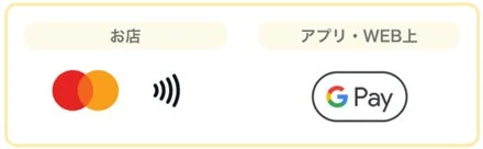 Mastercardタッチ決済とGoogle Payの利用場所を示すアイコン