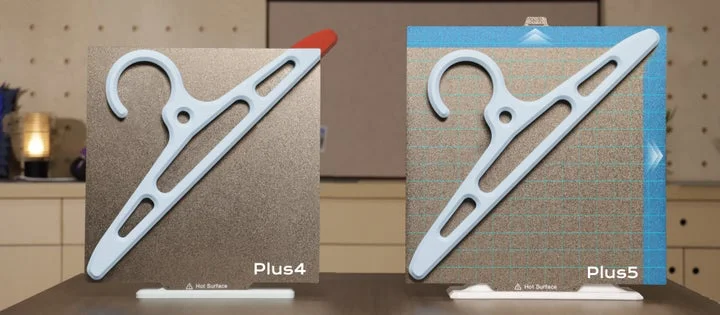 Plus4とPlus5のビルドプレートサイズの比較