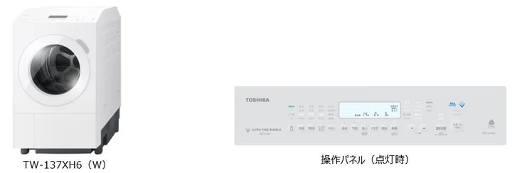 ドラム式洗濯乾燥機TW-137XH6本体と操作パネル