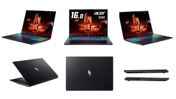 Nitro V 16 AIの複数アングル(正面、側面、背面、天面)と外観