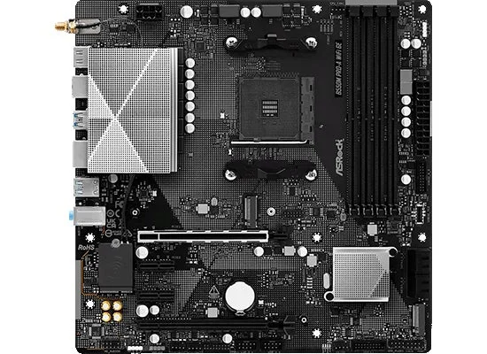 B550M Pro-A WiFi 6Eマザーボードの基板全体（表面）