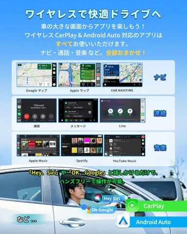 CarPlayやAndroid Autoで利用可能な地図、連絡、音楽アプリのアイコン一覧