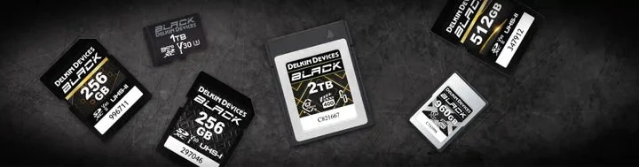 複数のBLACKシリーズメモリーカード(SDおよびCFexpress)