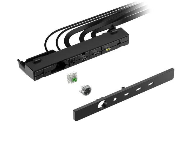 USB Type-Cポートと交換可能なMX Greenスイッチを備えたフロントI/Oパネル