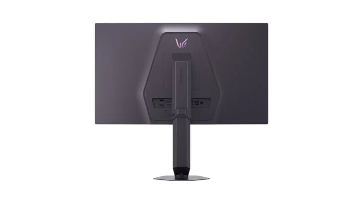 LG UltraGear AIゲーミングモニターの背面と端子部