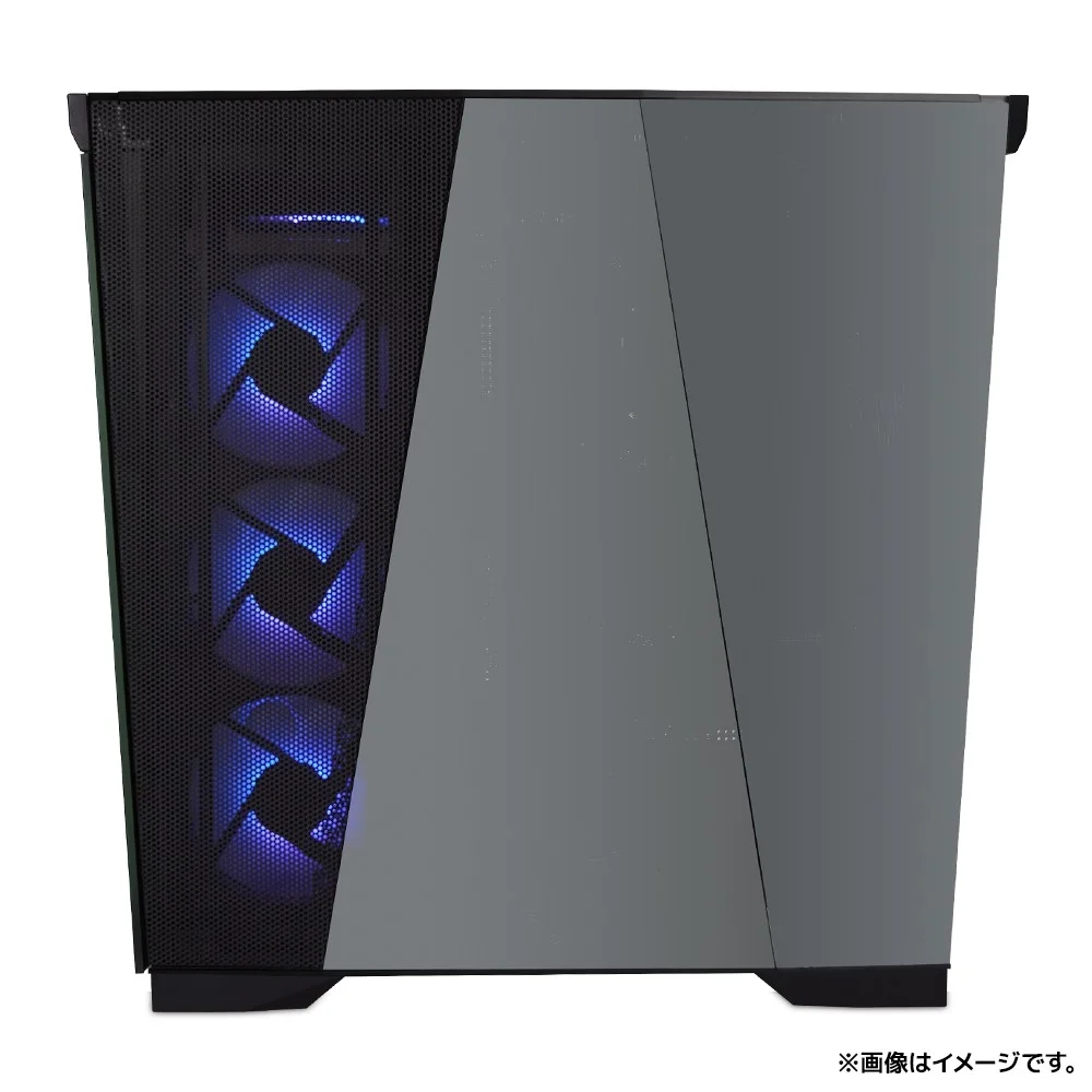 フロントパネル側から見たゲーミングPCの全景