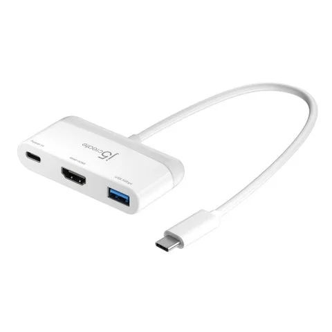 USB-C接続の3-in-1マルチアダプター（JCA3710）本体