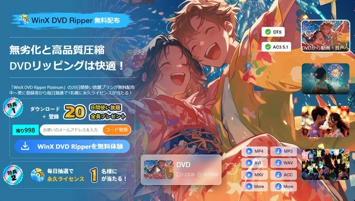 WinX DVD Ripperのキャンペーン特典と製品機能紹介