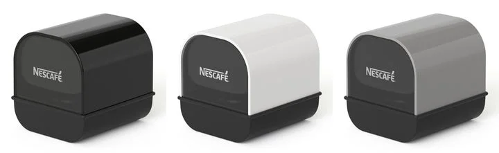 付け替え可能なコーヒータンクの3色のカラーバリエーション