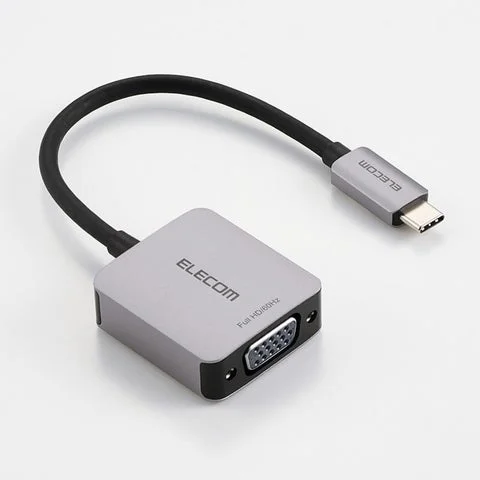 斜めから見たUSB Type-C VGA変換アダプター単体