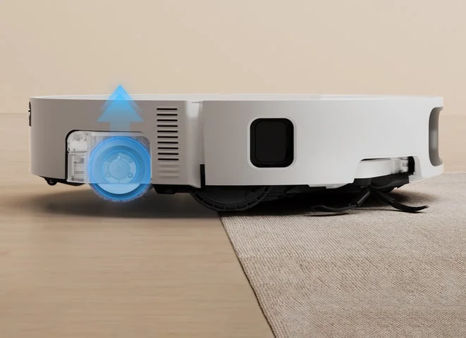 床面から浮き上がるローラーモップの動作イメージ