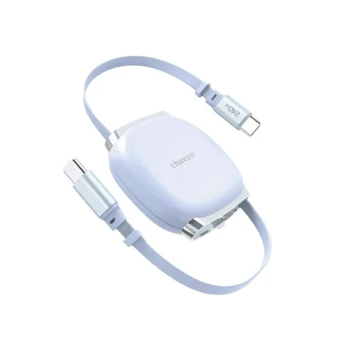 ブルーカラーの巻き取り式USB-Cケーブル本体