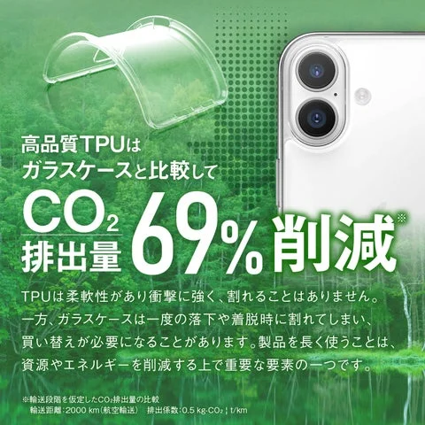 TPU素材とCO2排出量削減についての図解
