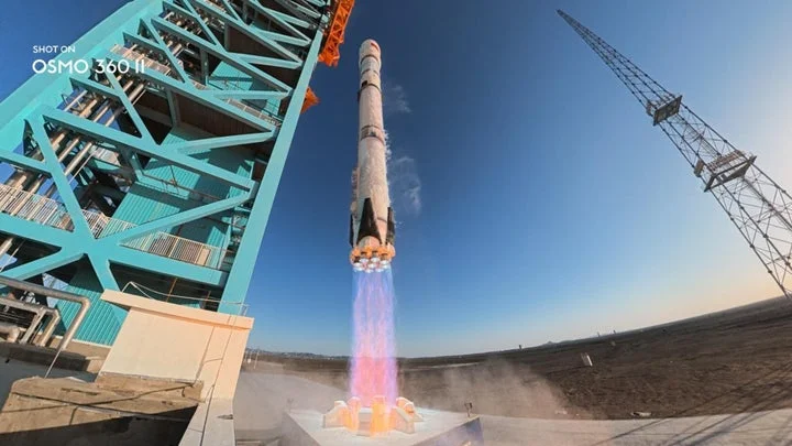 Osmo 360 IIで撮影されたロケット打ち上げのパノラマ映像