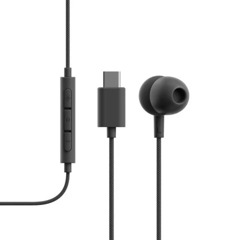 Sudio V3の操作リモコンとUSB-C端子、イヤホン本体