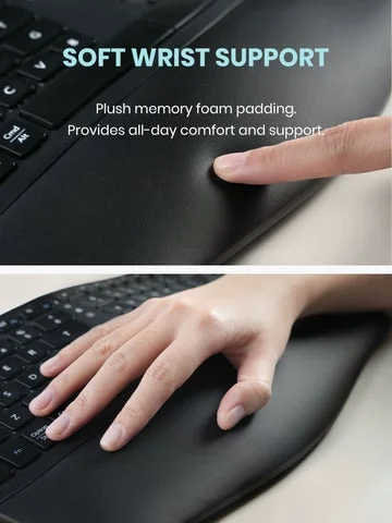 キーボードのパームレスト部分と使用時の様子