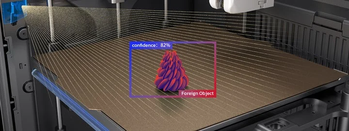 AIカメラによる造形物の異物検知画面
