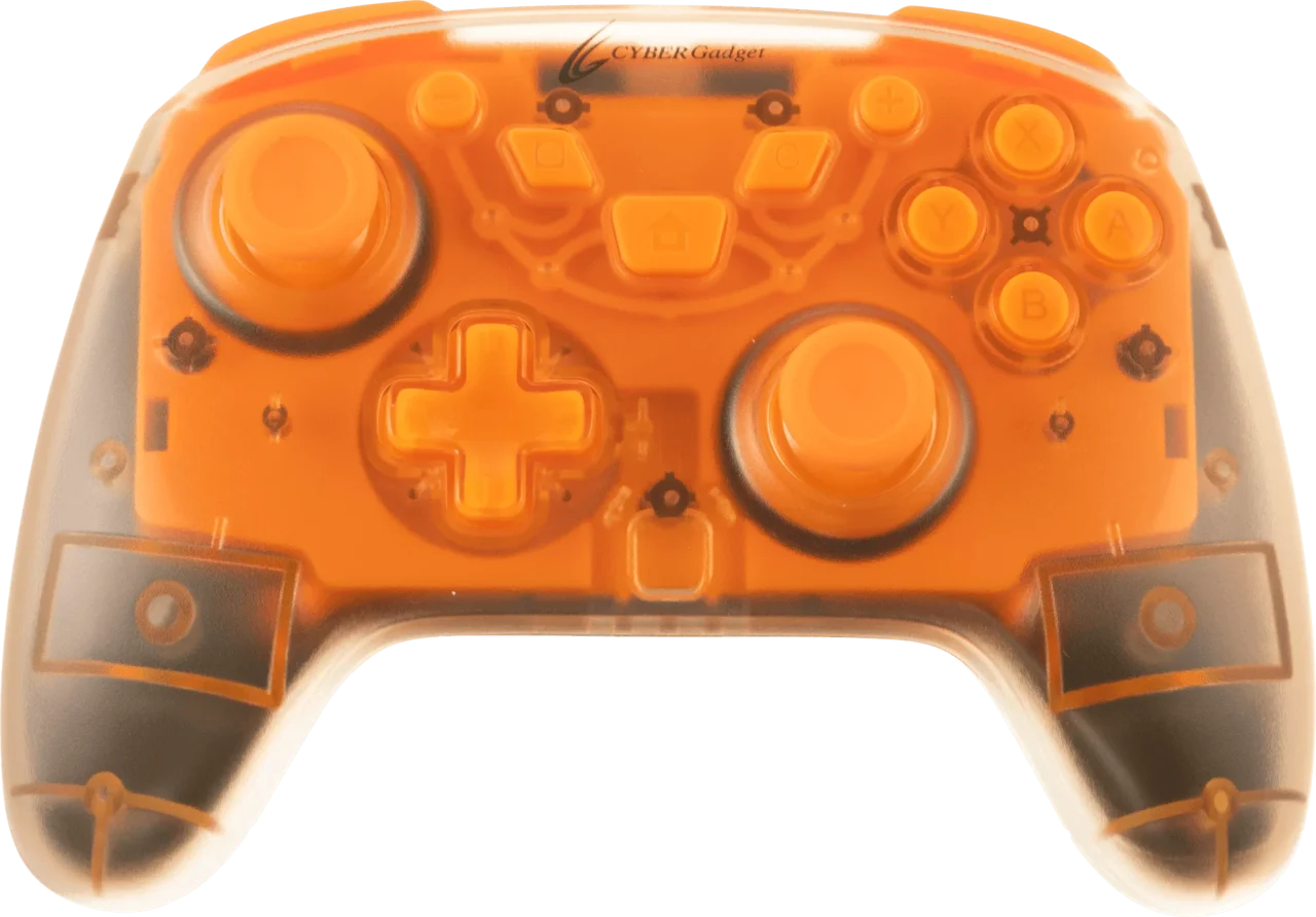 オレンジカラーのゲームコントローラー正面