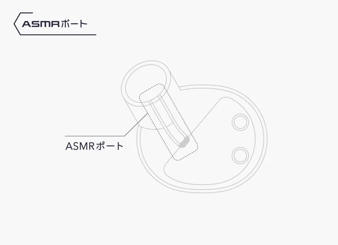 イヤホン筐体に搭載されたASMRポートの構造図