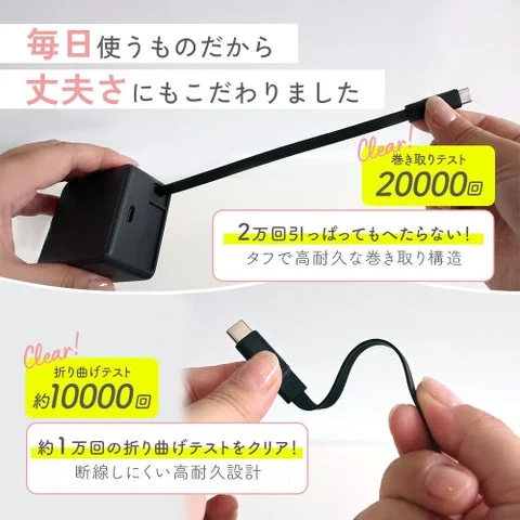 ケーブルの伸縮試験と折り曲げ試験の様子