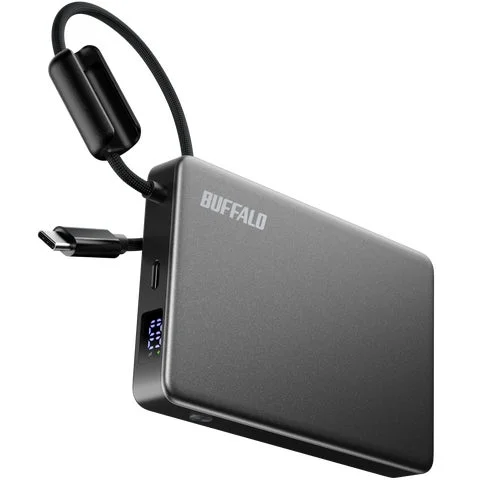 メタリックブラックの半固体モバイルバッテリー製品単体