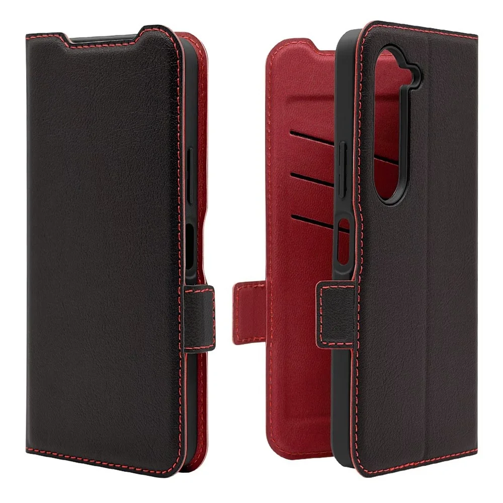 arrows Alpha2用手帳型ケース（ブラック×レッド）