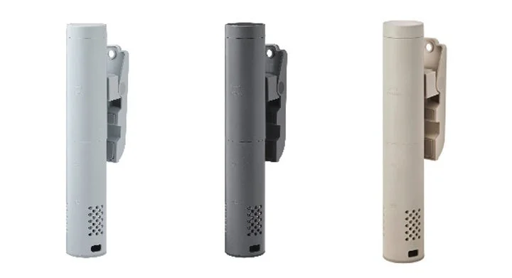 コンパクト低温調理器の全3色（ブルーグレー、チャコール、グレージュ）の並び