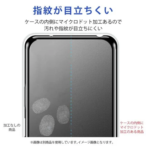 マイクロドット加工による指紋防止の比較