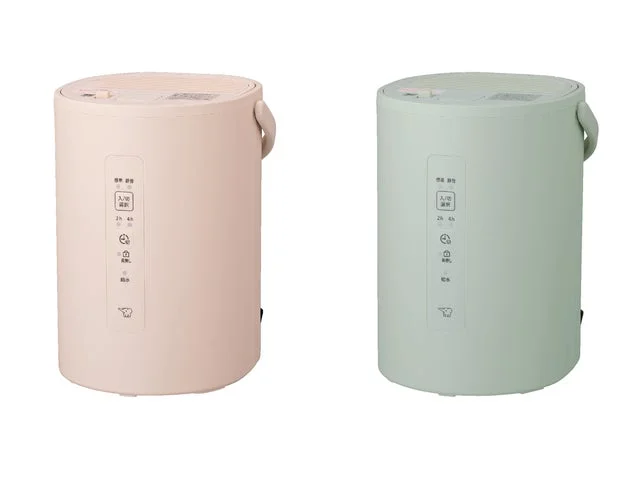 サンドベージュとセージグリーンの2色展開のEE-MC20型スチーム式加湿器