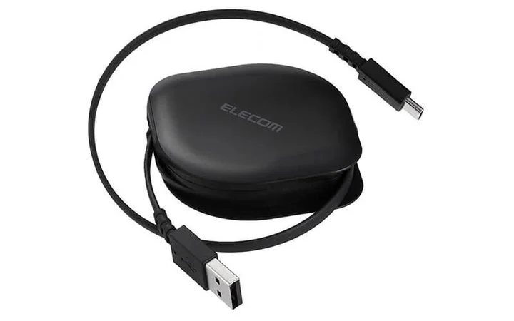 ブラックカラーのUSB-A - USB Type-Cケーブル