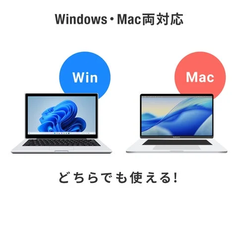 WindowsとMacの両方に対応していることを示す図