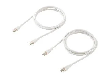 ホワイトのUSB Type-Cケーブル 1m 2本セット