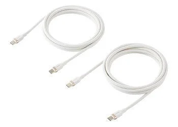 ホワイトのUSB Type-Cケーブル 2m 2本セット