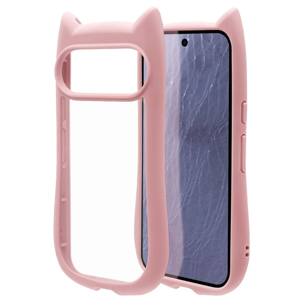 Pixel 11用スモーキーピンクケース(猫耳デザイン)