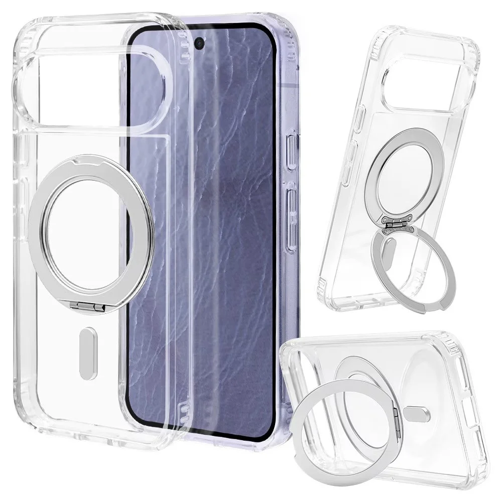 Pixel 11用クリア×ホワイト リング付きケース