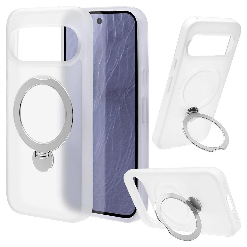 Pixel 11用フロストホワイト リング付きケース