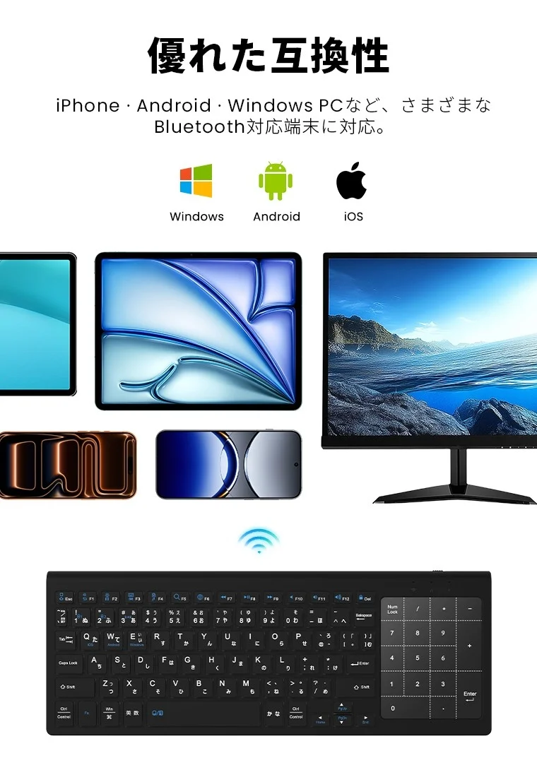 Windows、Android、iOSデバイスとの互換性