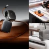 チタン・グレーカラーのFlexLine Pro本体と引き出された編み込みUSB-Cケーブル